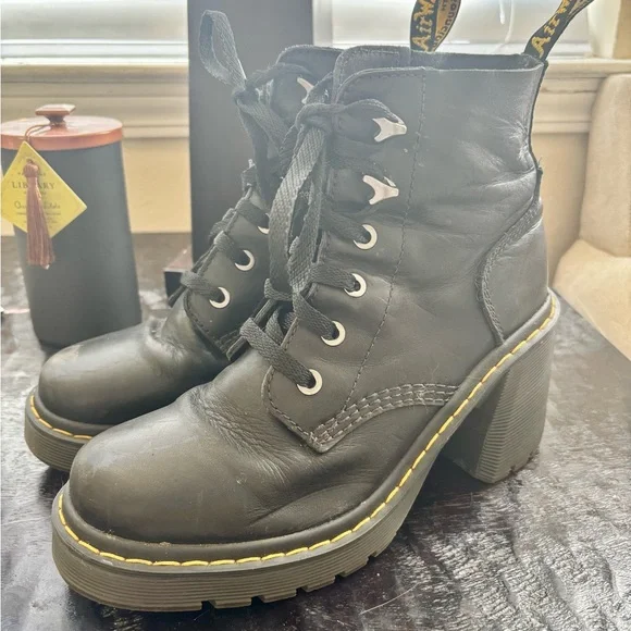 Dr. Martens Jesy Black Lace Up Platform Boots - Picture 10 of 14